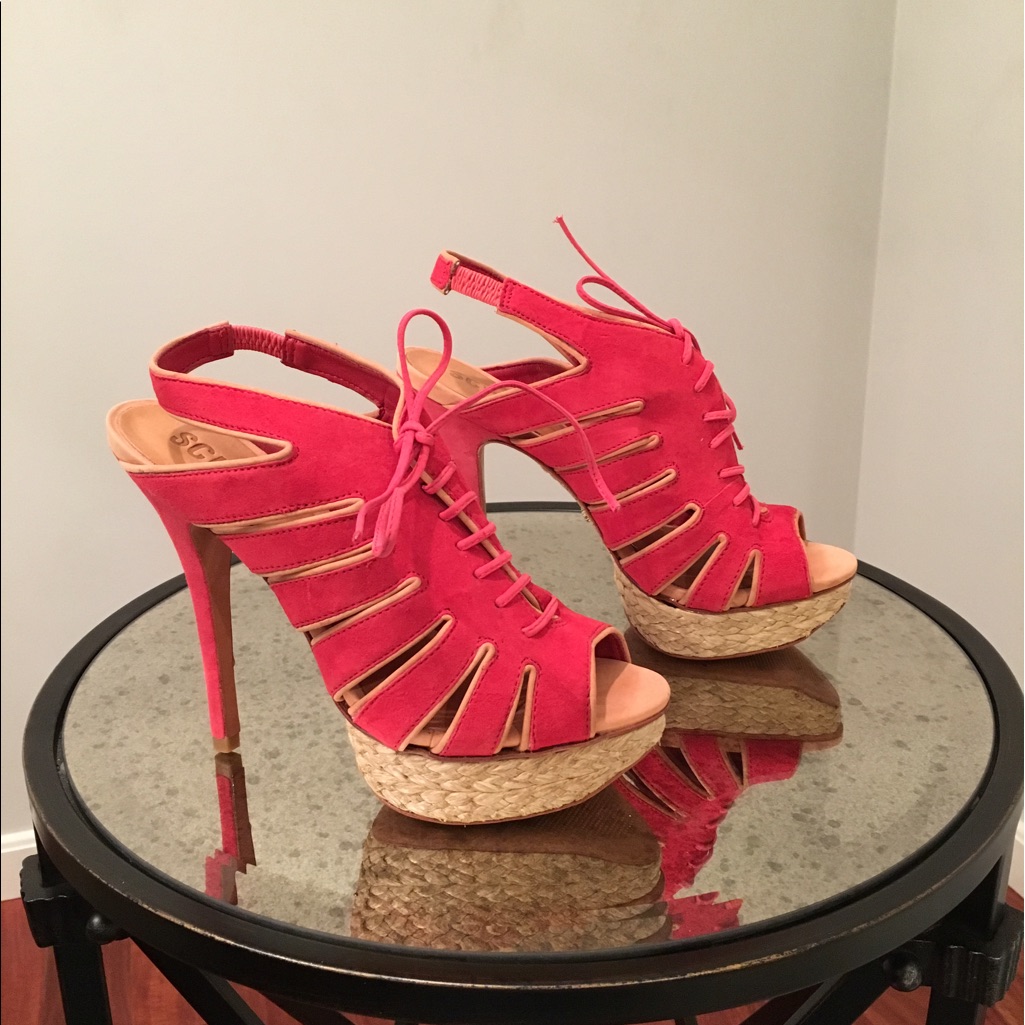 Schutz Suede Heeled Sandals. Brand New. Size 10.